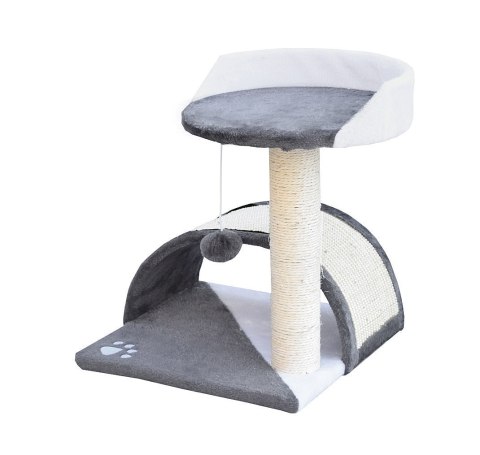 Drapak dla kota Legowisko+Budka biało-siwy 43cm Bituxx Drapak dla kota Legowisko+Budka biało-siwy 43cm Bituxx