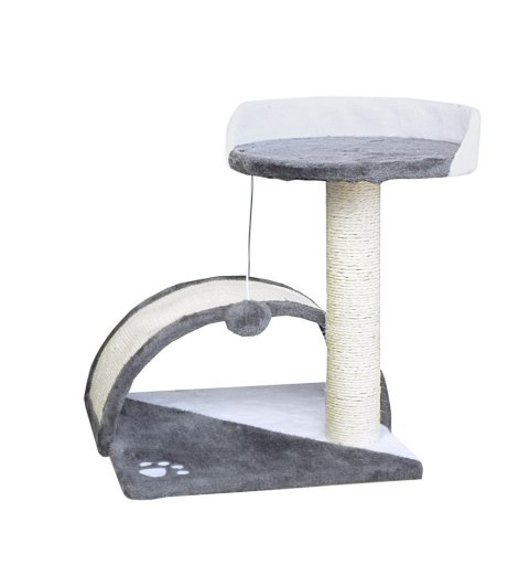 Drapak dla kota Legowisko+Budka biało-siwy 43cm Bituxx Drapak dla kota Legowisko+Budka biało-siwy 43cm Bituxx