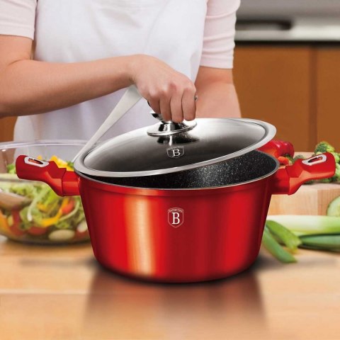 GARNEK GRANITOWY 28cm BERLINGER HAUS RED METALLIC LINE BH-1258 BERLINGER HAUS GARNEK GRANITOWY 28cm BERLINGER HAUS RED METALLIC LINE BH-1258 BERLINGER HAUS