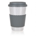 KUBEK CERAMICZNY 400ml Z POKRYWĄ SILIKONOWĄ BANQUET GO szary BANQUET