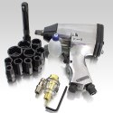 Klucz udarowy pneumatyczny 1/2" 311 nm + zestaw nasadek crv walizka Bituxx