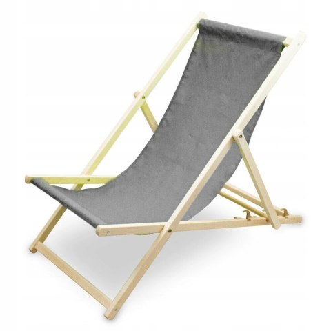 LEŻAK PLAŻOWY OGRODOWY DREWNIANY SKŁADANY REGULOWANY CIEMNOSZARY Bituxx LEŻAK PLAŻOWY OGRODOWY DREWNIANY SKŁADANY REGULOWANY CIEMNOSZARY Bituxx