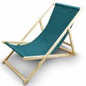 LEŻAK PLAŻOWY OGRODOWY DREWNIANY SKŁADANY REGULOWANY ZIELONY Bituxx