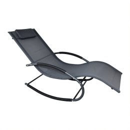 Leżak ogrodowy 160x62 cm textilene stalowy odporny UV 150 kg Bituxx Bituxx