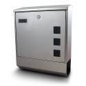 NOWOCZESNA SKRZYNKA NA LISTY STAL INOX Z GAZETNIKIEM METALICZNA SOLIDNA Bituxx