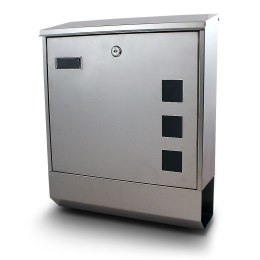 NOWOCZESNA SKRZYNKA NA LISTY STAL INOX Z GAZETNIKIEM METALICZNA SOLIDNA Bituxx