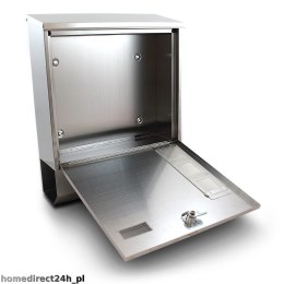 NOWOCZESNA SKRZYNKA NA LISTY STAL INOX Z GAZETNIKIEM METALICZNA SOLIDNA Bituxx