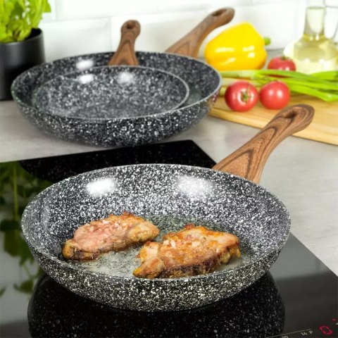PATELNIA GRANITOWA 24cm GRANIT WOOD KINGHOFF KH-1028 KINGHOFF PATELNIA GRANITOWA 24cm GRANIT WOOD KINGHOFF KH-1028 KINGHOFF