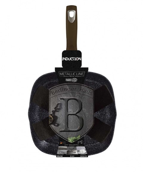 PATELNIA GRILLOWA 28cm BERLINGER HAUS BH-6611 SHINY BLACK BERLINGER HAUS PATELNIA GRILLOWA 28cm BERLINGER HAUS BH-6611 SHINY BLACK BERLINGER HAUS