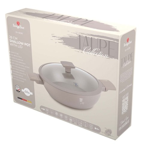 PŁASKI GARNEK TYTANOWY Z POKRYWĄ 28cm BERLINGER HAUS BH-8098 TAUPE BERLINGER HAUS PŁASKI GARNEK TYTANOWY Z POKRYWĄ 28cm BERLINGER HAUS BH-8098 TAUPE BERLINGER HAUS