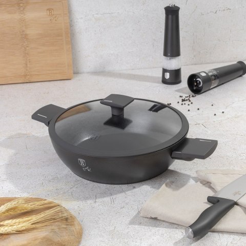 PŁASKI GARNEK TYTANOWY Z POKRYWĄ 28cm BERLINGER HAUS BH-8128 ANTRACIT BERLINGER HAUS PŁASKI GARNEK TYTANOWY Z POKRYWĄ 28cm BERLINGER HAUS BH-8128 ANTRACIT BERLINGER HAUS