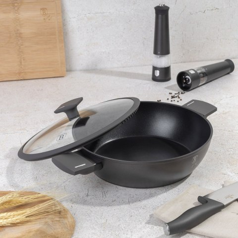 PŁASKI GARNEK TYTANOWY Z POKRYWĄ 28cm BERLINGER HAUS BH-8128 ANTRACIT BERLINGER HAUS PŁASKI GARNEK TYTANOWY Z POKRYWĄ 28cm BERLINGER HAUS BH-8128 ANTRACIT BERLINGER HAUS