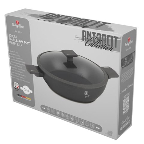 PŁASKI GARNEK TYTANOWY Z POKRYWĄ 28cm BERLINGER HAUS BH-8128 ANTRACIT BERLINGER HAUS PŁASKI GARNEK TYTANOWY Z POKRYWĄ 28cm BERLINGER HAUS BH-8128 ANTRACIT BERLINGER HAUS