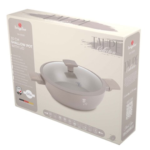 PŁASKI GARNEK TYTANOWY Z POKRYWĄ 30cm BERLINGER HAUS BH-8099 TAUPE BERLINGER HAUS PŁASKI GARNEK TYTANOWY Z POKRYWĄ 30cm BERLINGER HAUS BH-8099 TAUPE BERLINGER HAUS
