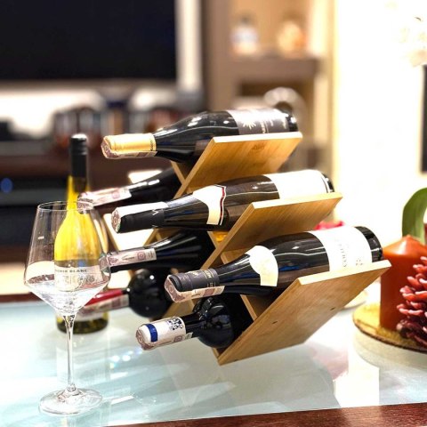 PÓŁKA STOJAK BAMBUSOWY NA 8 BUTEK WINA 3804 BRUNBESTE PÓŁKA STOJAK BAMBUSOWY NA 8 BUTEK WINA 3804 BRUNBESTE