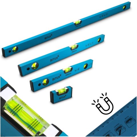 Poziomice Bituxx 10-100cm Aluminiowe Lekkie i Precyzyjne W Każdym Projekcie Bituxx Poziomice Bituxx 10-100cm Aluminiowe Lekkie i Precyzyjne W Każdym Projekcie Bituxx