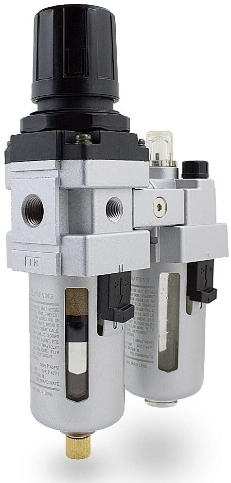 Reduktor ciśnienia z filtrem sprężonego powietrza 1/4" manometr Bituxx Reduktor ciśnienia z filtrem sprężonego powietrza 1/4" manometr Bituxx