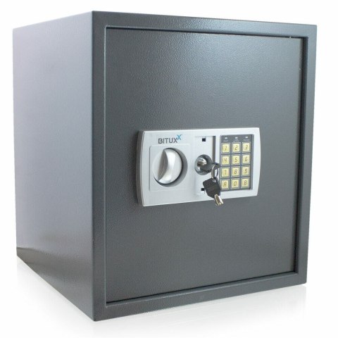 Sejf Domowy Elektroniczny Grafitowy 13 kg Zamek Szyfrowy Klucz Awaryjny Bituxx