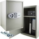 Sejf elektroniczny jasnoszary podwójny zamek regulowana półka Bituxx
