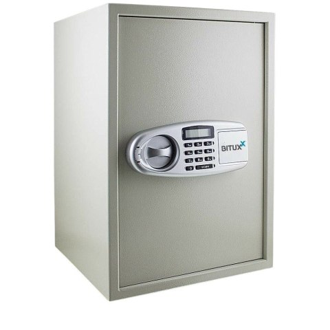 Sejf elektroniczny jasnoszary podwójny zamek regulowana półka Bituxx Sejf elektroniczny jasnoszary podwójny zamek regulowana półka Bituxx