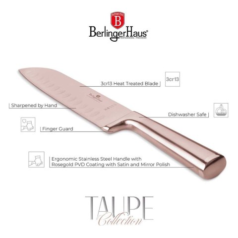 STALOWY NÓŻ SANTOKU BERLINGER HAUS 17,5cm BH-2935 ROSE GOLD BERLINGER HAUS STALOWY NÓŻ SANTOKU BERLINGER HAUS 17,5cm BH-2935 ROSE GOLD BERLINGER HAUS