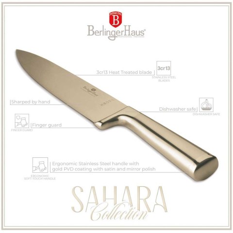 STALOWY NÓŻ SZEFA KUCHNI BERLINGER HAUS 22cm BH-2828 GOLD BERLINGER HAUS STALOWY NÓŻ SZEFA KUCHNI BERLINGER HAUS 22cm BH-2828 GOLD BERLINGER HAUS