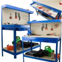 Solidny Stół Warsztatowy z Szufladą Haki Uchwyty 100 kg 115x55 cm Duży blat E-hurtownia