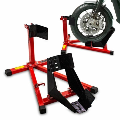Stojak przedni do motocykla czerwono-czarny solidny uniwersalny stabilny Bituxx Stojak przedni do motocykla czerwono-czarny solidny uniwersalny stabilny Bituxx