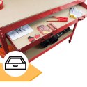 Stół warsztatowy z uchwytami blat 115x55 cm szuflada haki x12 stabilny stal Bituxx
