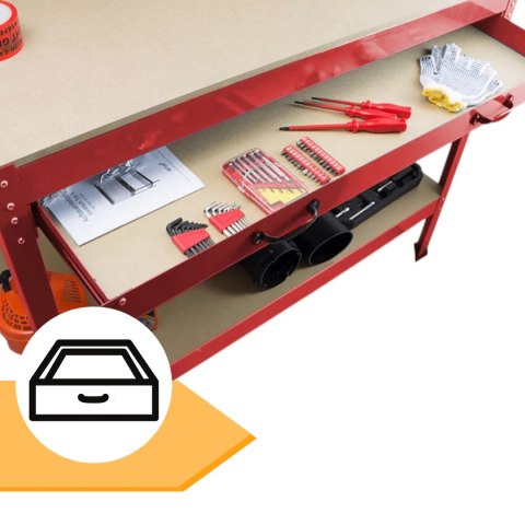 St贸艂 warsztatowy z uchwytami blat 115x55 cm szuflada haki x12 stabilny stal Bituxx St贸艂 warsztatowy z uchwytami blat 115x55 cm szuflada haki x12 stabilny stal Bituxx