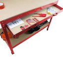 Stół warsztatowy z uchwytami blat 115x55 cm szuflada haki x12 stabilny stal Bituxx