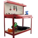 Stół warsztatowy z uchwytami blat 115x55 cm szuflada haki x12 stabilny stal Bituxx