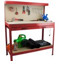 Stół warsztatowy z uchwytami blat 115x55 cm szuflada haki x12 stabilny stal Bituxx