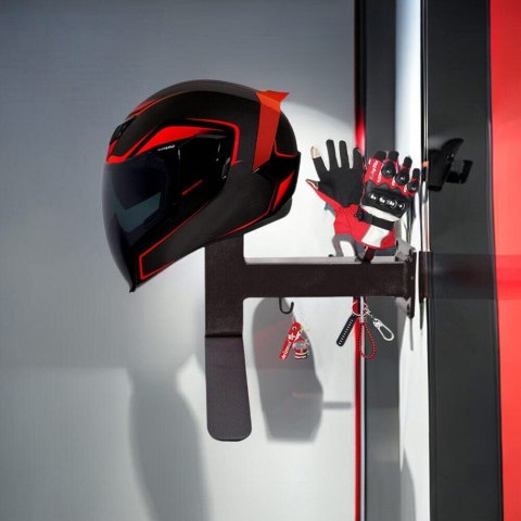 Uchwyt ścienny do kasku motocyklowego kluczy kombinezonu Czarny Bituxx Uchwyt ścienny do kasku motocyklowego kluczy kombinezonu Czarny Bituxx