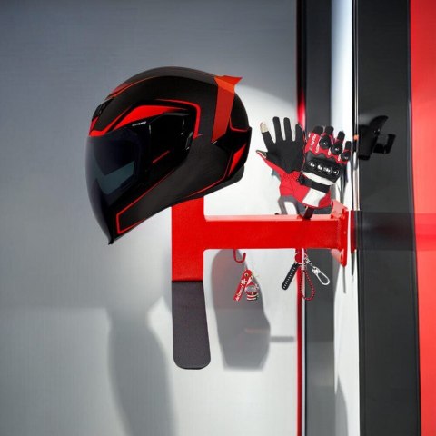 Uchwyt ścienny do kasku motocyklowego kluczy kombinezonu Czerwony Bituxx Uchwyt ścienny do kasku motocyklowego kluczy kombinezonu Czerwony Bituxx