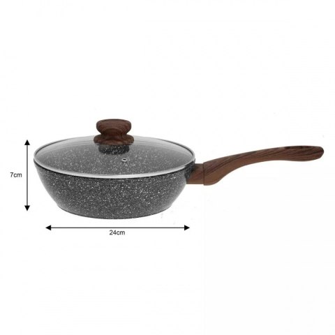 WOK GRANITOWY 24cm GRANIT WOOD KINGHOFF KH-1583 KINGHOFF WOK GRANITOWY 24cm GRANIT WOOD KINGHOFF KH-1583 KINGHOFF