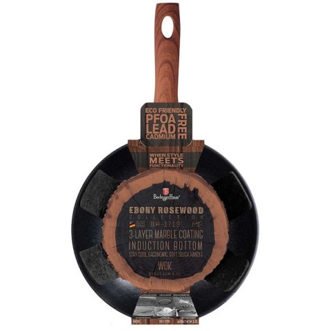 WOK GRANITOWY 28cm BERLINGER HAUS BH-1719 EBONY ROSEWOOD BERLINGER HAUS WOK GRANITOWY 28cm BERLINGER HAUS BH-1719 EBONY ROSEWOOD BERLINGER HAUS