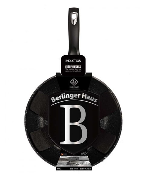 WOK GRANITOWY 28cm BERLINGERHAUS BLACK SILVER BH-1848 BERLINGER HAUS WOK GRANITOWY 28cm BERLINGERHAUS BLACK SILVER BH-1848 BERLINGER HAUS