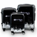 Walizki zestaw czarno biale Fly the World Bituxx