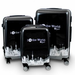 Walizki zestaw czarno biale Fly the World Bituxx