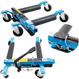 Wózek manewrowy hydrauliczny pod koła 1 sztuka niebieski Bituxx