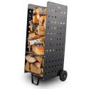Wózek na drewno kominkowe 100 kg metalowy z gumowanymi kółkami solidny Stal Bituxx