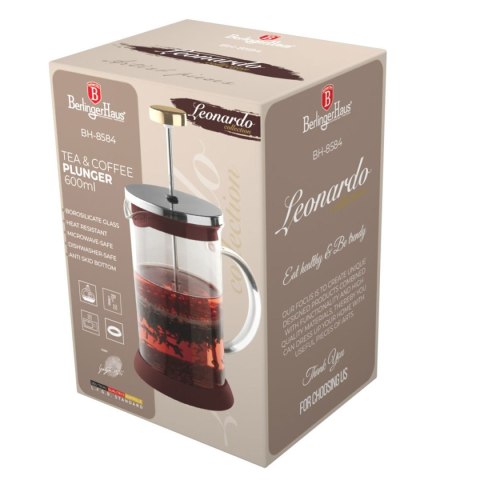 ZAPARZACZ TŁOKOWY DO KAWY HERBATY 600ml BERLINGER HAUS BH-8584 LEONARDO BERLINGER HAUS ZAPARZACZ TŁOKOWY DO KAWY HERBATY 600ml BERLINGER HAUS BH-8584 LEONARDO BERLINGER HAUS