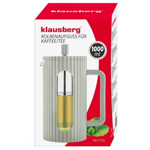 ZAPARZACZ TŁOKOWY DO KAWY/HERBATY 1000ml KLAUSBERG KB-7755 ZIELONY KLAUSBERG ZAPARZACZ TŁOKOWY DO KAWY/HERBATY 1000ml KLAUSBERG KB-7755 ZIELONY KLAUSBERG