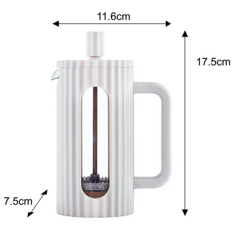 ZAPARZACZ TŁOKOWY DO KAWY/HERBATY 350ml KLAUSBERG KB-7743 BIAŁY KLAUSBERG ZAPARZACZ TŁOKOWY DO KAWY/HERBATY 350ml KLAUSBERG KB-7743 BIAŁY KLAUSBERG