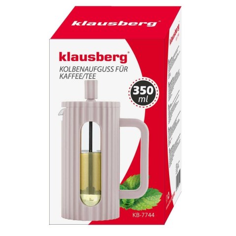 ZAPARZACZ TŁOKOWY DO KAWY/HERBATY 350ml KLAUSBERG KB-7744 RÓŻOWY KLAUSBERG ZAPARZACZ TŁOKOWY DO KAWY/HERBATY 350ml KLAUSBERG KB-7744 RÓŻOWY KLAUSBERG