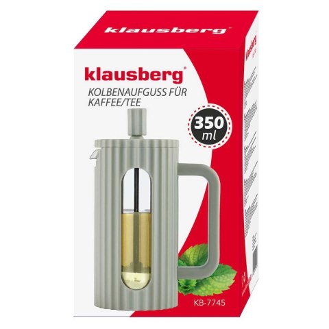 ZAPARZACZ TŁOKOWY DO KAWY/HERBATY 350ml KLAUSBERG KB-7745 ZIELONY KLAUSBERG ZAPARZACZ TŁOKOWY DO KAWY/HERBATY 350ml KLAUSBERG KB-7745 ZIELONY KLAUSBERG