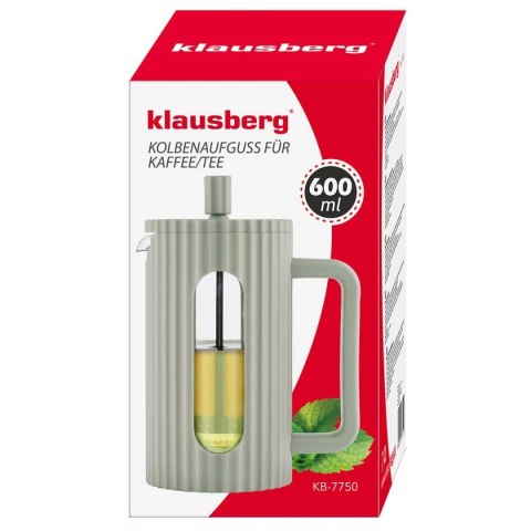 ZAPARZACZ TŁOKOWY DO KAWY/HERBATY 600ml KLAUSBERG KB-7750 ZIELONY KLAUSBERG ZAPARZACZ TŁOKOWY DO KAWY/HERBATY 600ml KLAUSBERG KB-7750 ZIELONY KLAUSBERG