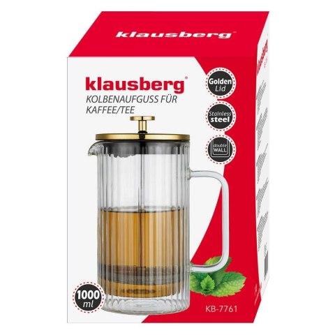 ZAPARZACZ TŁOKOWY DO KAWY/HERBATY TERMICZNY 1000ml KLAUSBERG KB-7761 KLAUSBERG ZAPARZACZ TŁOKOWY DO KAWY/HERBATY TERMICZNY 1000ml KLAUSBERG KB-7761 KLAUSBERG