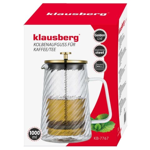 ZAPARZACZ TŁOKOWY DO KAWY/HERBATY TERMICZNY 1000ml KLAUSBERG KB-7767 KLAUSBERG ZAPARZACZ TŁOKOWY DO KAWY/HERBATY TERMICZNY 1000ml KLAUSBERG KB-7767 KLAUSBERG